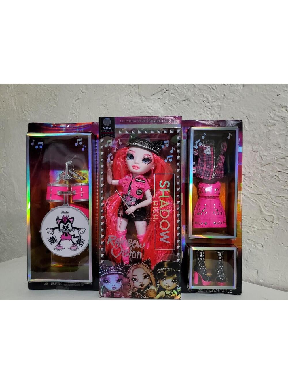 Rainbow Vision Shadow High Neon Shadow-Mara Pinkett Fashion Doll 2 Outfits Rock